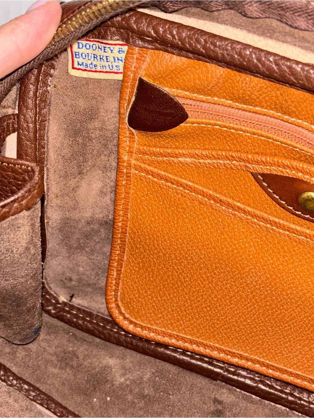 Dooney & Bourke Brown Pebbled Leather Messenger Crossbody